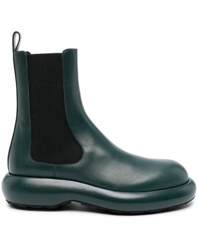 Jil Sander Leather Ankle Boots - Green