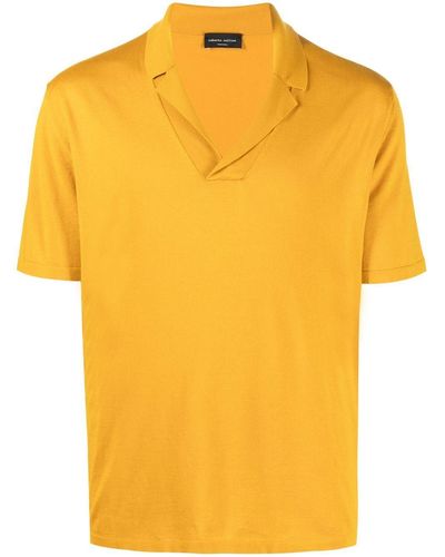 Roberto Collina Kurzärmeliges Poloshirt - Gelb