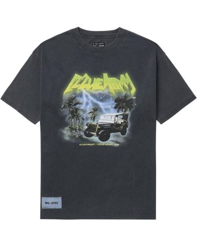 Izzue T-Shirt mit grafischem Print - Grau