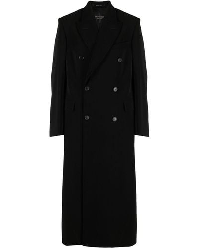 Balenciaga Mantel Met Dubbele Rij Knopen - Zwart