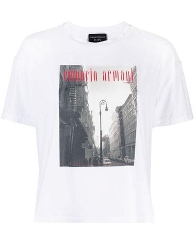 Emporio Armani T-shirt con stampa grafica - Bianco