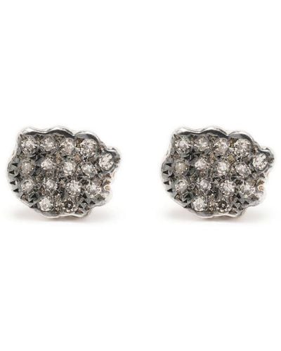 Rosa Maria Pavé Diamond Stud Earrings - Metallic
