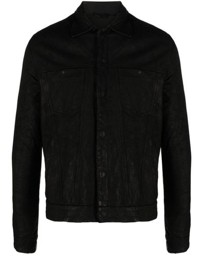 Giorgio Brato Crinkled Leather Jacket - Black