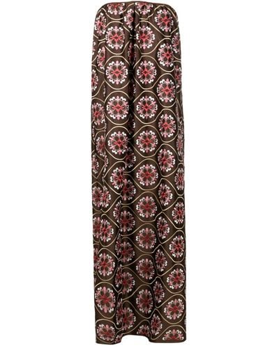 Olympiah Marrakech-print Silk-blend Maxi Dress - Brown