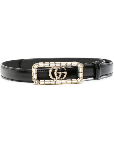Gucci Double G-buckle Leather Belt - White