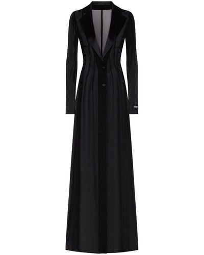 Dolce & Gabbana Shawl-lapel Long-sleeve Dress - Black