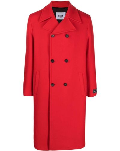 MSGM Abrigo de vestir con doble botonadura - Rojo