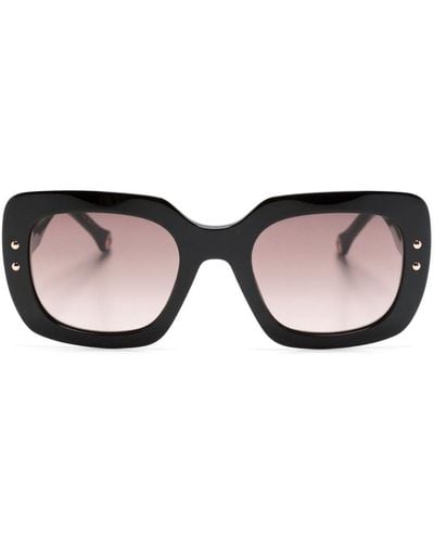 Carolina Herrera Eckige Sonnenbrille in Colour-Block-Optik - Schwarz