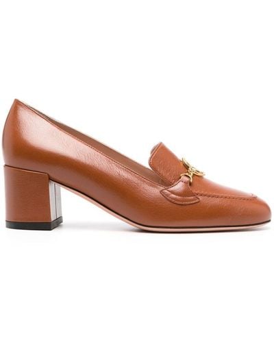 Bally Obrien 50mm Logo-plaque Leather Pumps - Brown