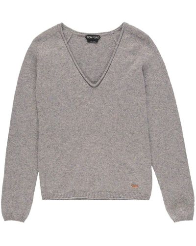 Tom Ford V-neck Cashmere Jumper - Grey