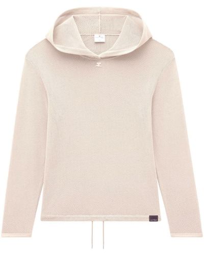 Courreges Logo-patch Mesh Sweater - Natural