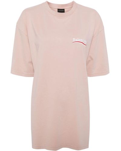 Balenciaga Logo-print Oversized T-shirt - Pink
