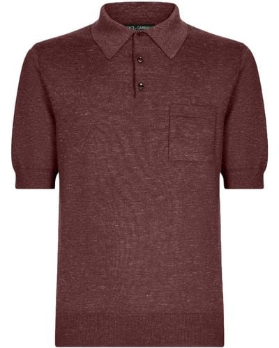 Dolce & Gabbana Knitted Polo Shirt - Red