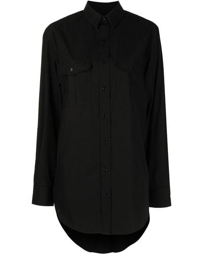 Wardrobe NYC Longline Cotton Shirt - Black