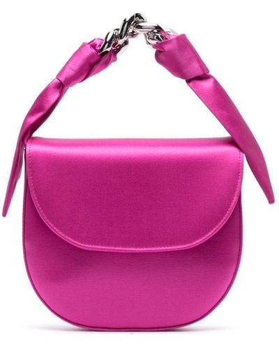 Casadei Knot-detail Silk Tote Bag - Pink