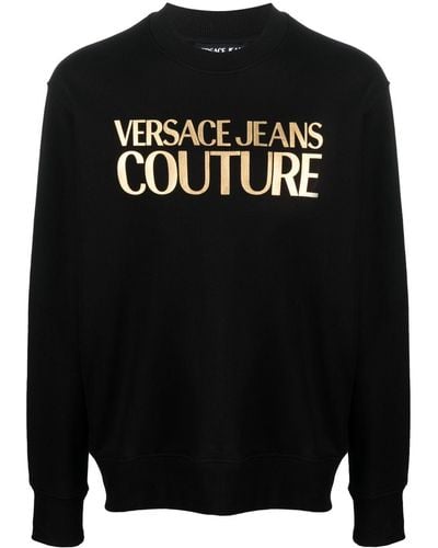Versace Sweat en coton à logo imprimé - Noir