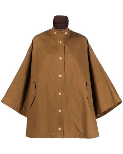 Mackintosh Cora Press-stud Cotton Coat - Brown