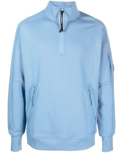 C.P. Company Lens-detail Jersey-fleece Sweater - Blue