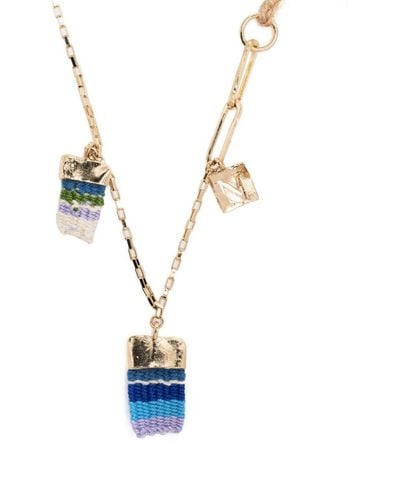 Nick Fouquet Knitted Charm-detail Necklace - Blue