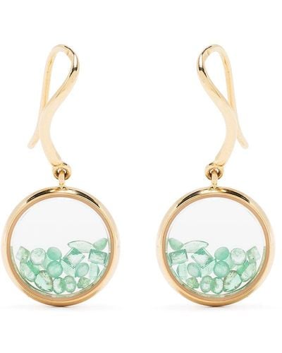 Aurelie Bidermann 18kt Yellow Gold Emerald Chivor Earrings - Metallic