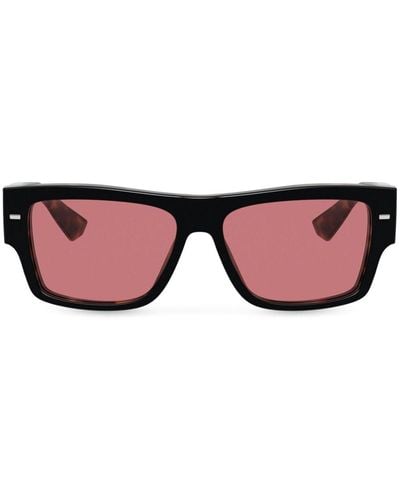 Dolce & Gabbana Lusso Sartoriale Rectangle-frame Sunglasses - Pink