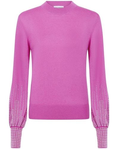 Rabanne Stud-cuffs Wool Sweater - Pink