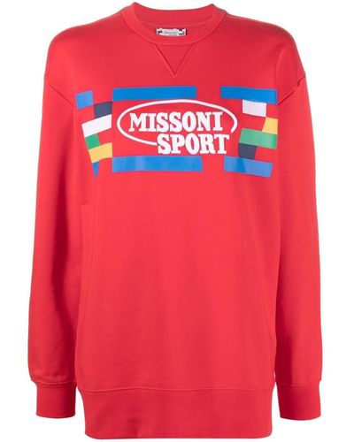 Missoni Logo-print Cotton Sweatshirt - Red