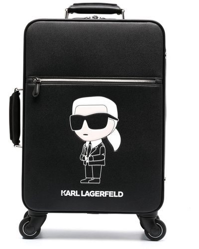 Karl Lagerfeld Koffer mit Ikonik Karl-Print - Schwarz