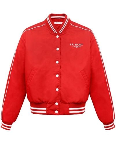 Sporty & Rich Sr Sporty Varsity Jacket - Red