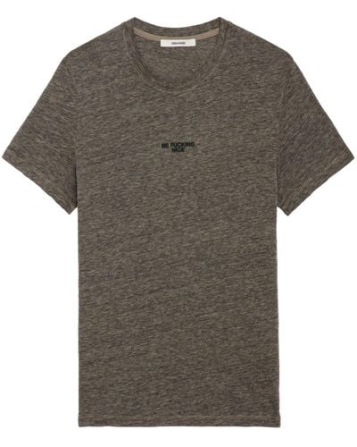 Zadig & Voltaire T-shirt Tommy à slogan imprimé - Gris