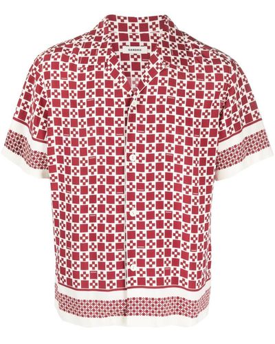 Sandro Chemise à logo imprimé - Rouge