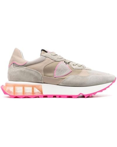 Philippe Model Suede-panelled Low-top Sneakers - Pink