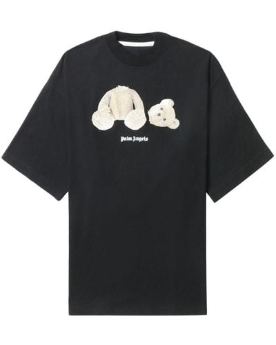 Palm Angels T-shirt oversize à logo imprimé - Noir