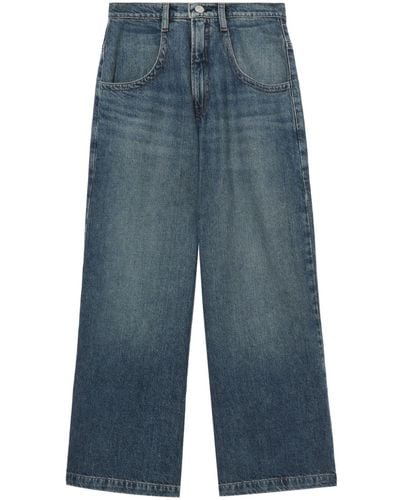 FRAME Weite High-Rise-Jeans - Blau