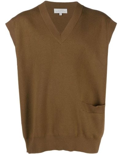 Studio Nicholson V-neck Knitted Vest - Brown
