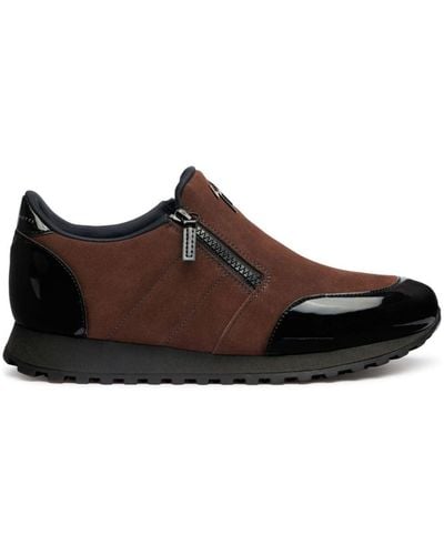 Giuseppe Zanotti Idle Run Suede Zip-up Loafers - Brown