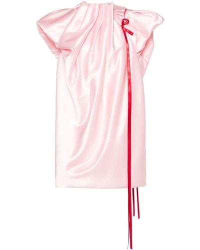 Simone Rocha Satijnen Mini-jurk Met Plooidetail - Roze