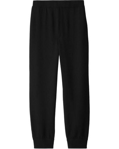 Burberry Tapered Wool Track Pants - Black