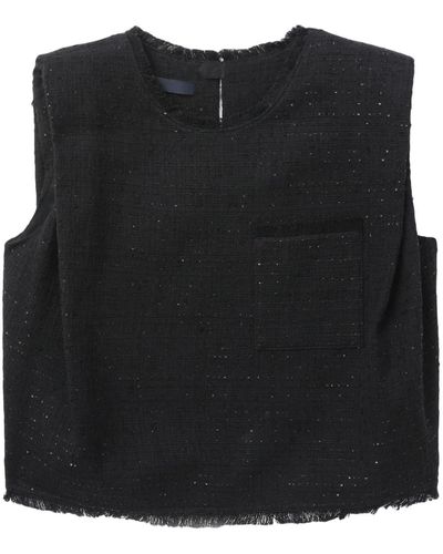 Juun.J Blusa corta sin mangas - Negro