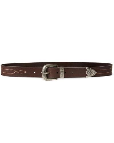 Polo Ralph Lauren Contrast-stitching Leather Belt - Brown