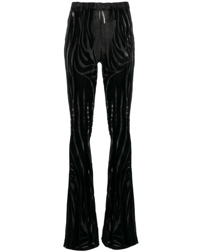 Versace ゼブラ フレアパンツ - ブラック