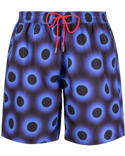 Paul Smith Graphic-print Drawstring Swim Shorts - Blue