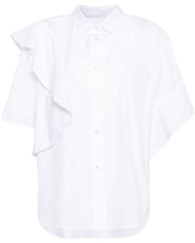 JNBY ラッフル ショートスリーブシャツ - ホワイト