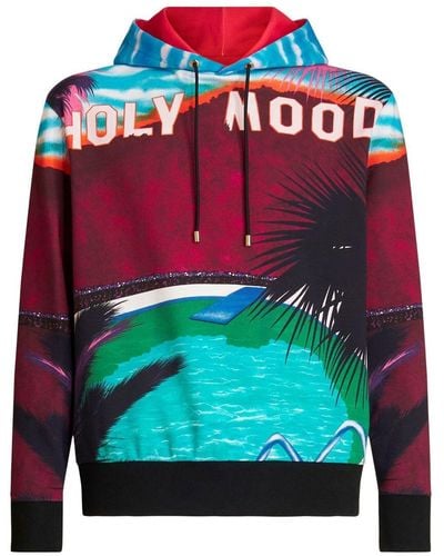 Etro Graphic-print Pullover Hoodie - Red