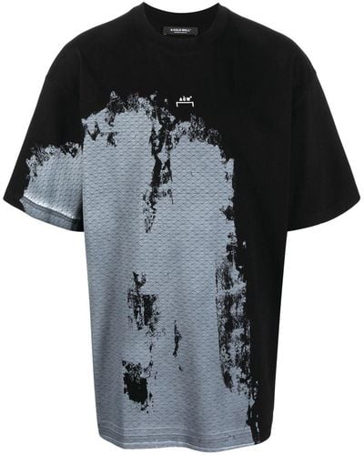 A_COLD_WALL* T-shirt Met Abstracte Print - Zwart