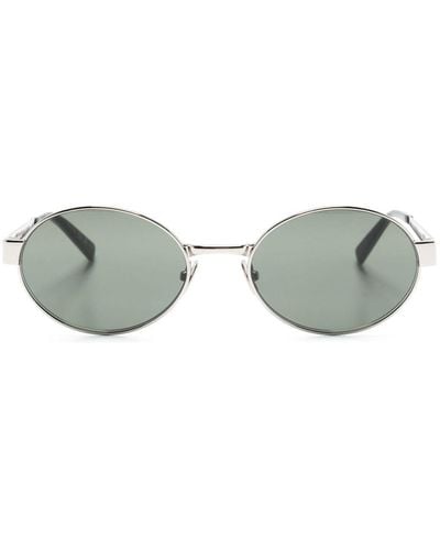 Saint Laurent Sonnenbrille mit ovalem Gestell - Grau