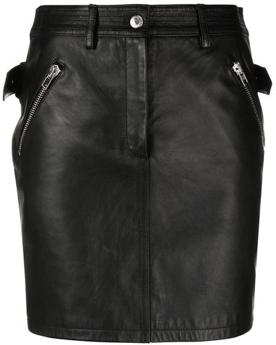 Moschino High-waisted Leather Pencil Skirt - Black