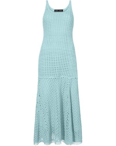 Proenza Schouler Open Boucle-knit Midi Dress - Blue
