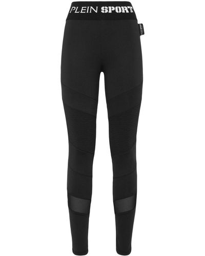 Philipp Plein Logo-waistband jogging leggings - Black
