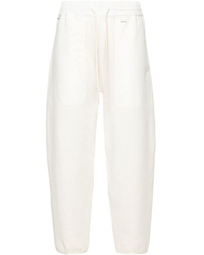 Moncler Pantalones de chándal con panel en contraste - Blanco